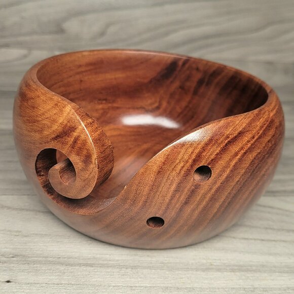Hagestad Other - Hagestad Handicrafts Wooden Yarn Bowl For Crochet Knitting Yarn Crafts 5.75"